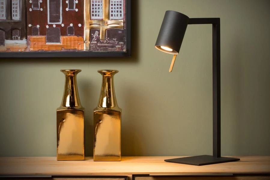 Lucide LESLEY - Desk lamp - 1xGU10 - Black - atmosphere 1